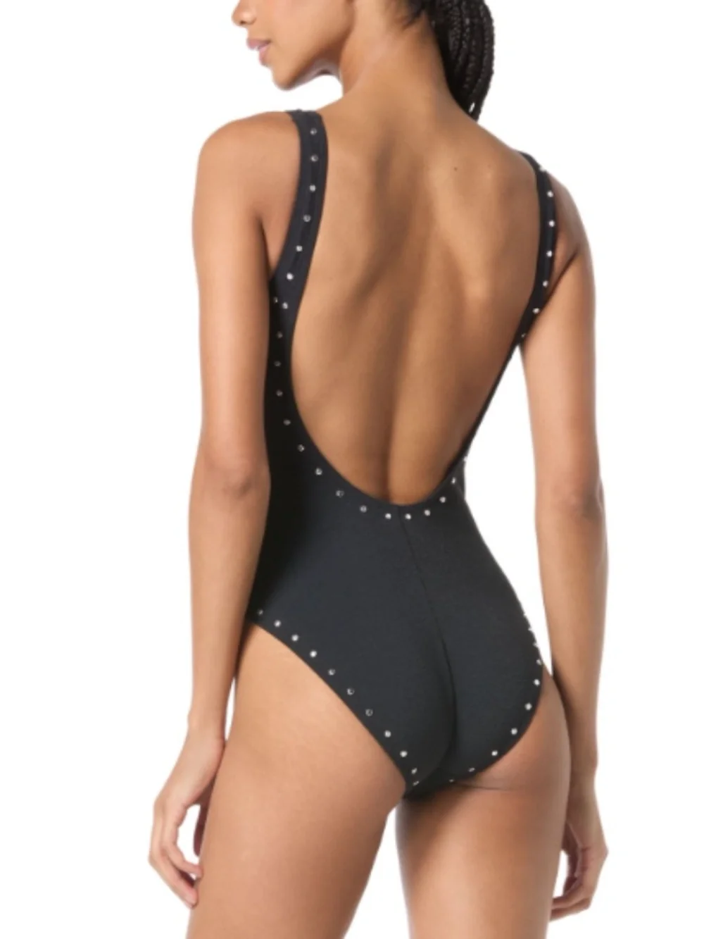 Michael Michael Kors Women's Crepe Ring-Front One-Piece Swimsuit Size 4 11974